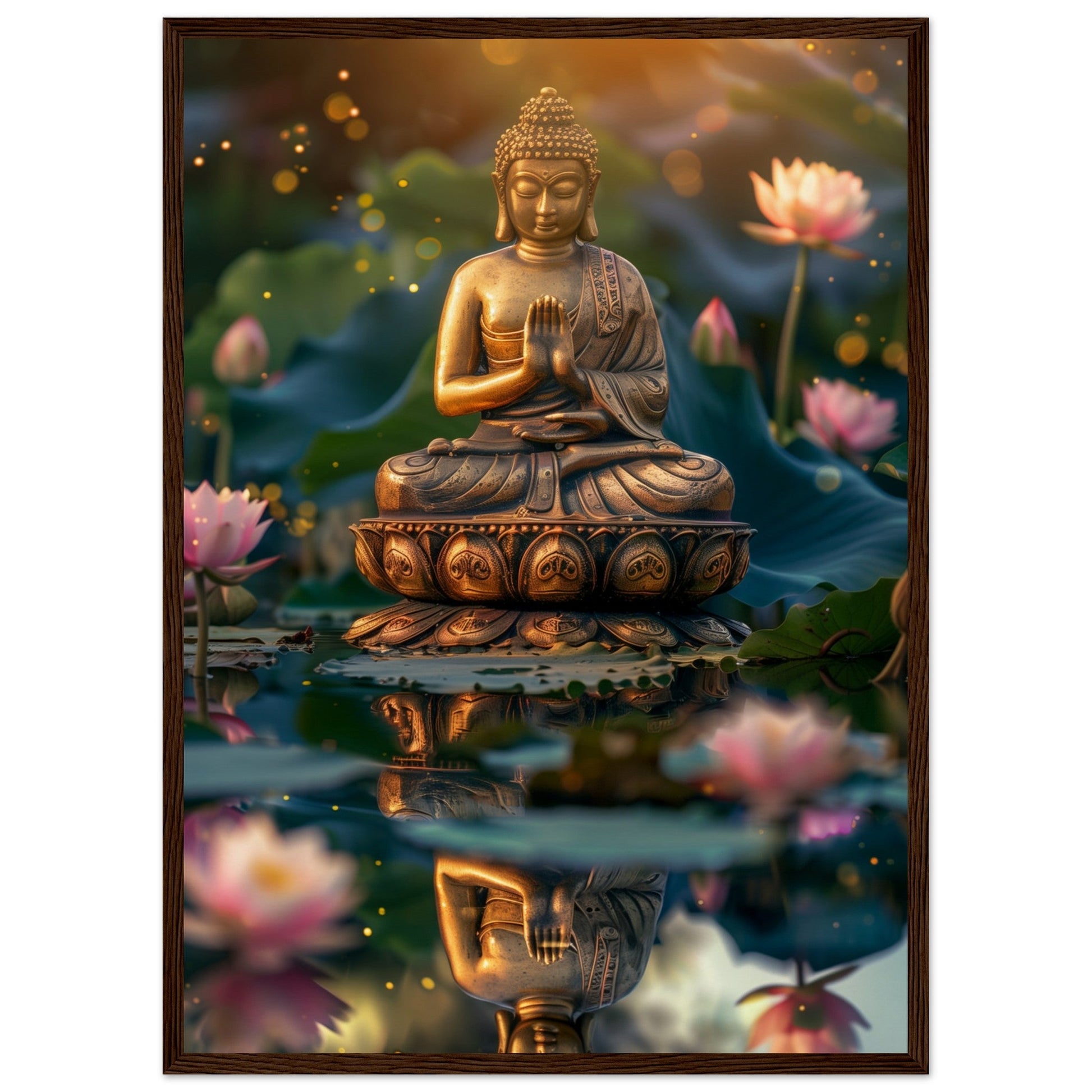 Poster Zen Chambre ( 50x70-cm-Bois-foncé)