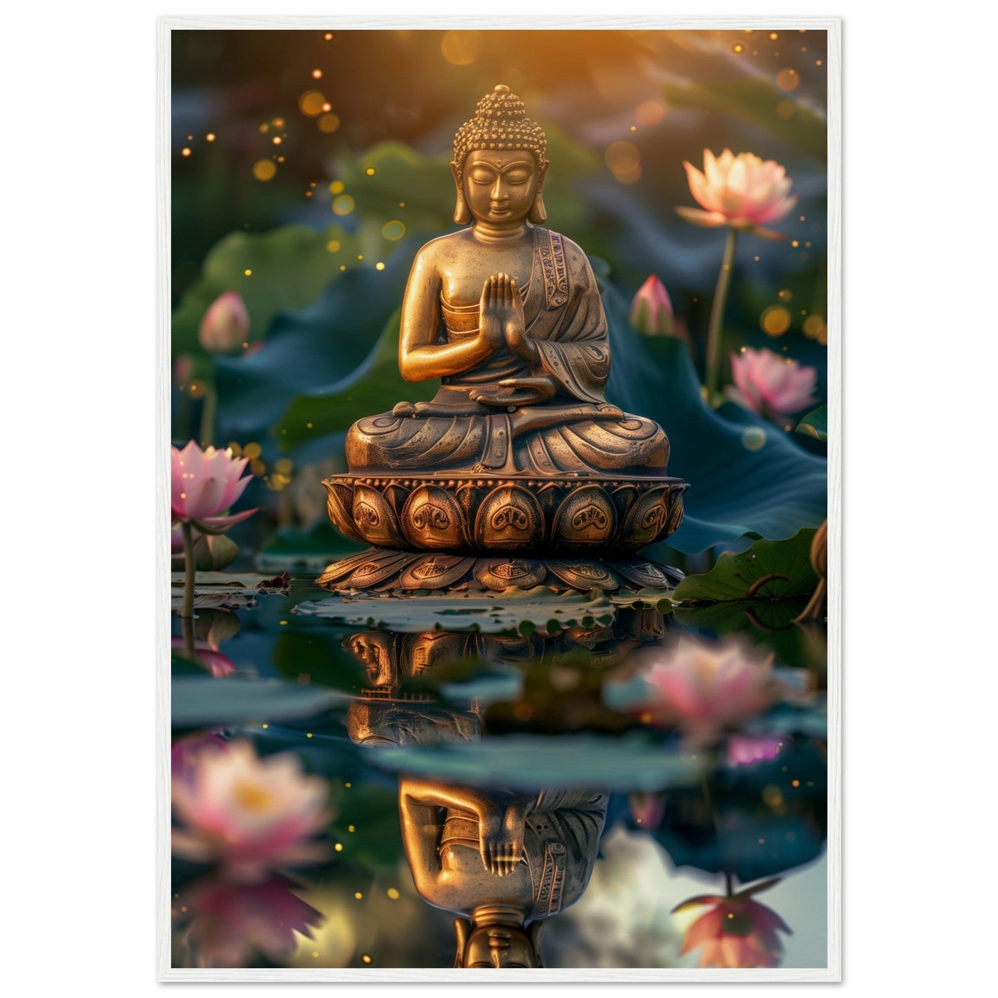 Poster Zen Chambre ( 70x100-cm-Bois-blanc)