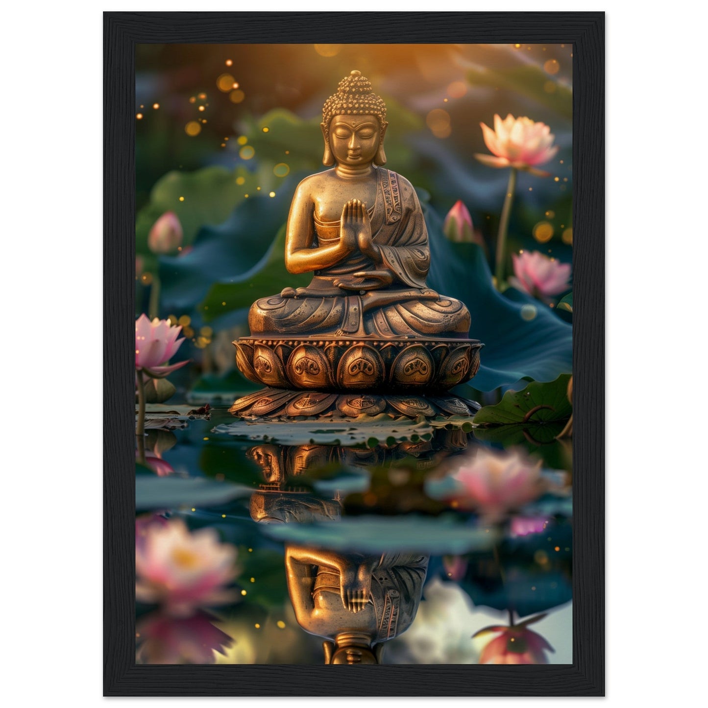 Poster Zen Chambre ( 21x29.7-cm-Bois-noir)