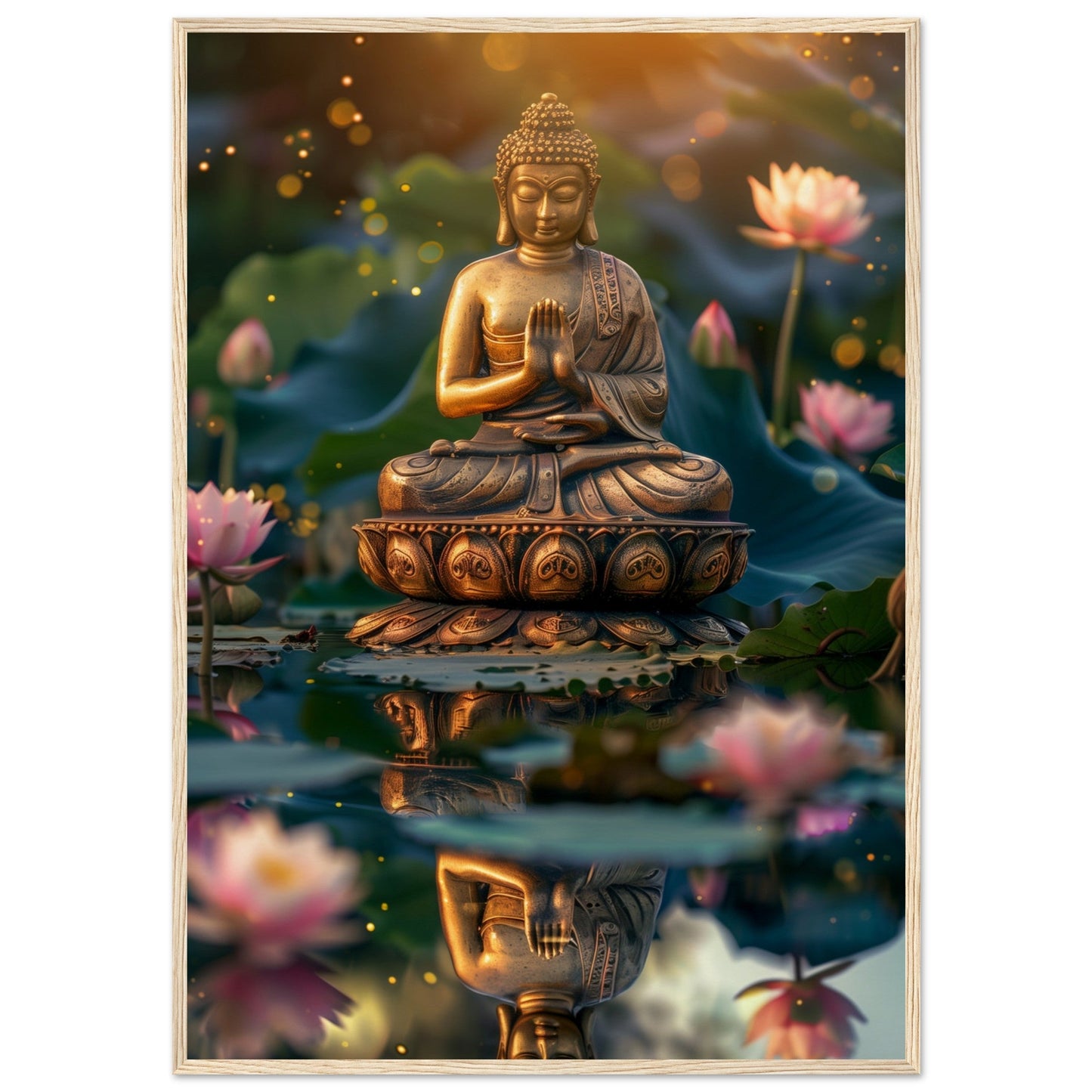 Poster Zen Chambre ( 70x100-cm-Bois-clair)