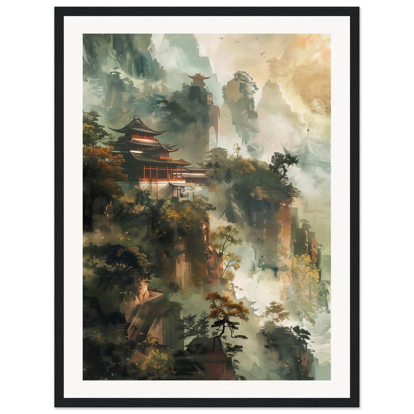 Poster d'Art Chinois ( 45x60-cm-Bois-noir)