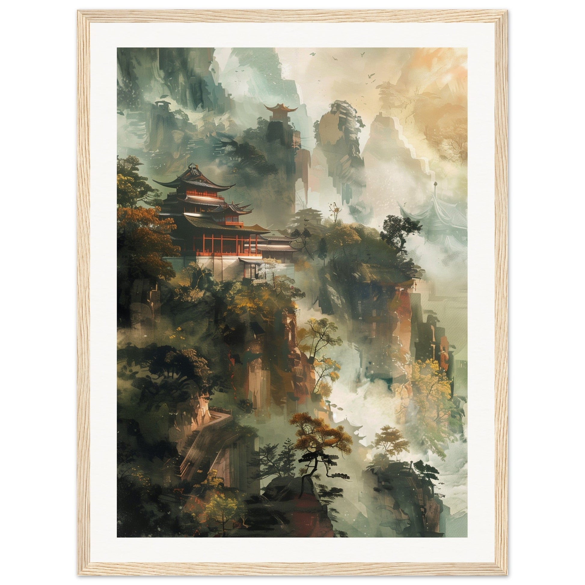 Poster d'Art Chinois ( 45x60-cm-Bois-clair)