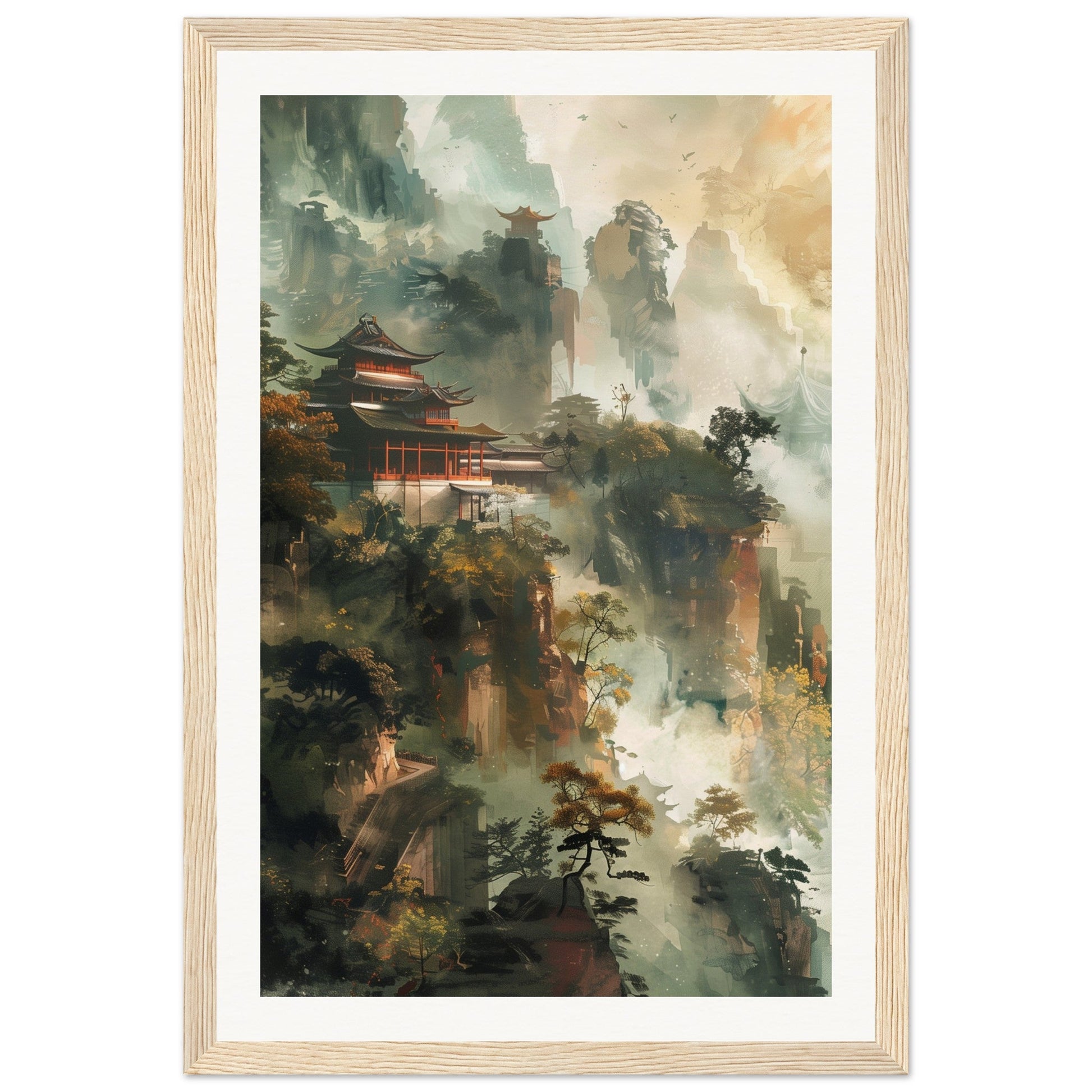 Poster d'Art Chinois ( 30x45-cm-Bois-clair)