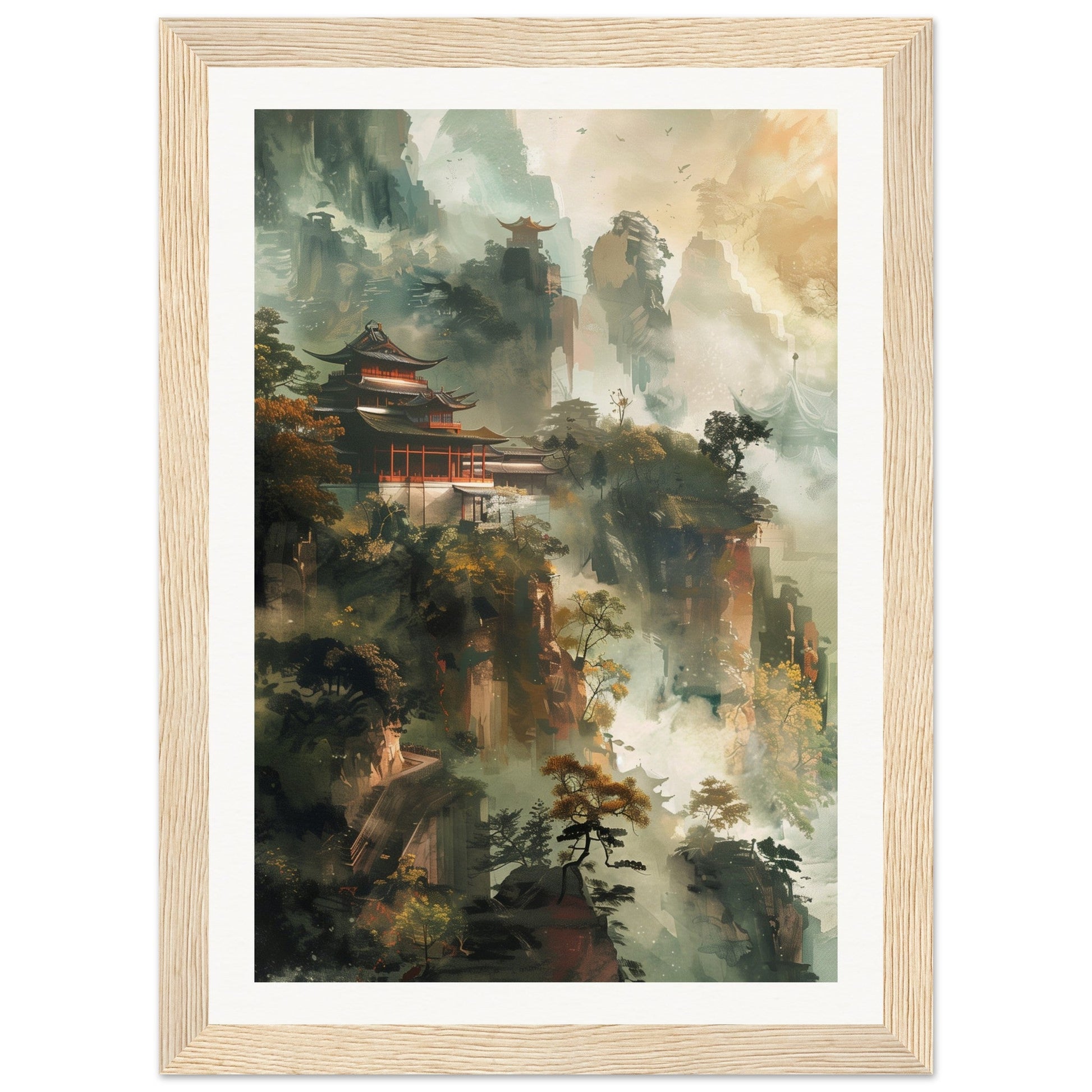 Poster d'Art Chinois ( 21x29.7-cm-Bois-clair)