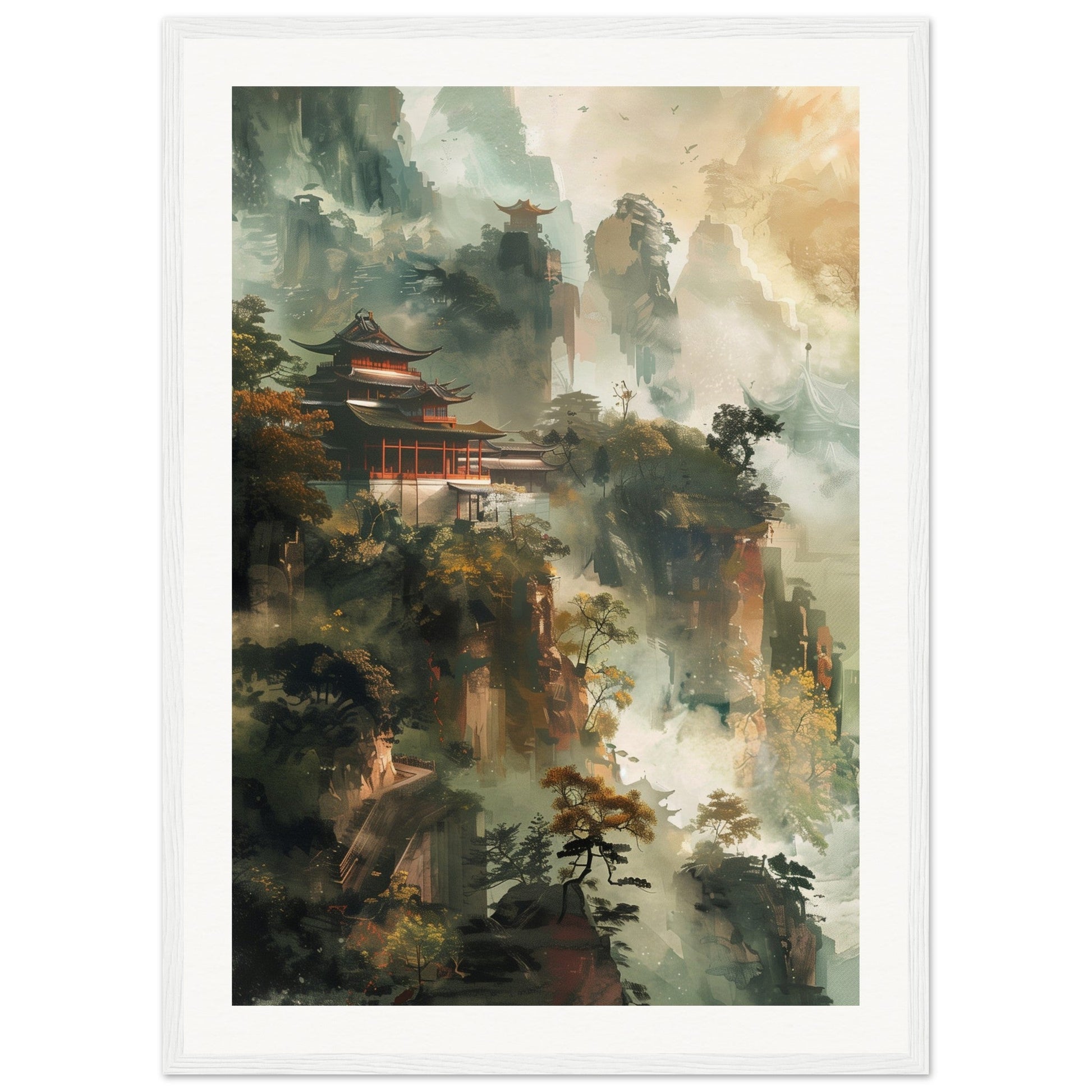 Poster d'Art Chinois ( 50x70-cm-Bois-blanc)