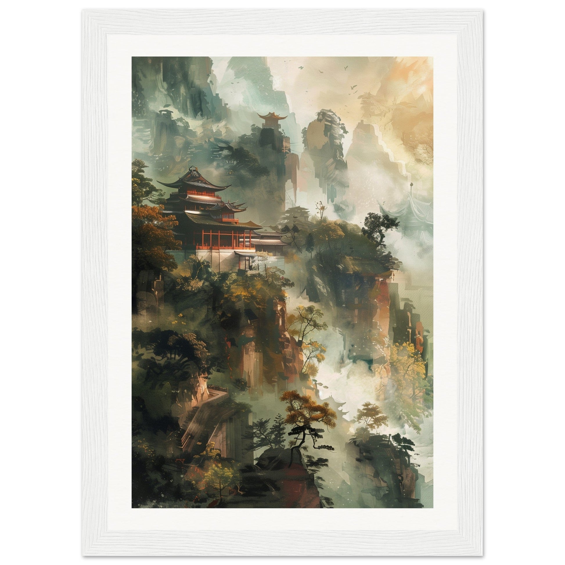 Poster d'Art Chinois ( 21x29.7-cm-Bois-blanc)