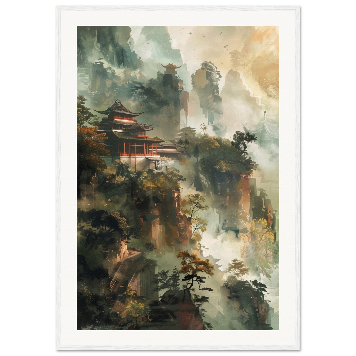 Poster d'Art Chinois ( 70x100-cm-Bois-blanc)