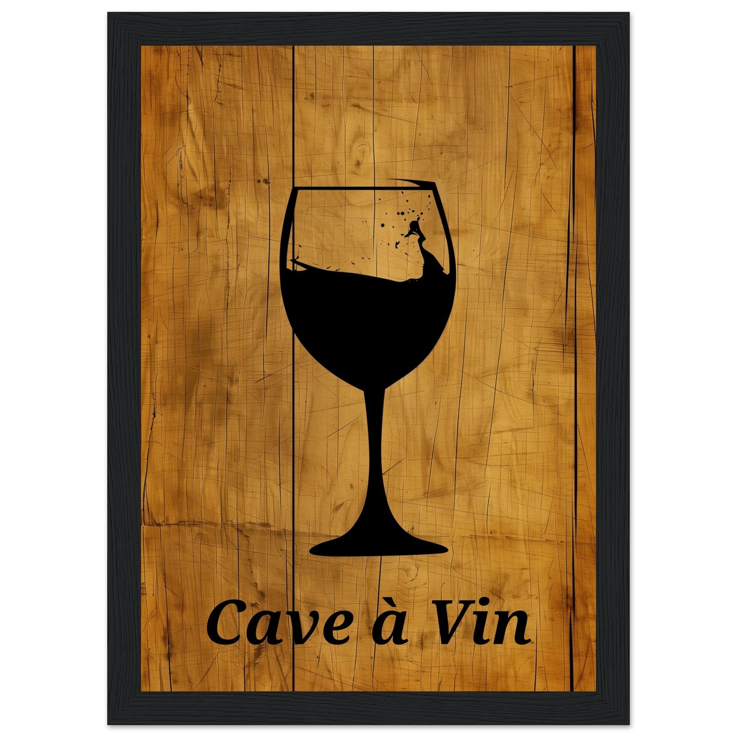 Poster pour Cave à Vin ( 21x29.7-cm-Bois-noir)