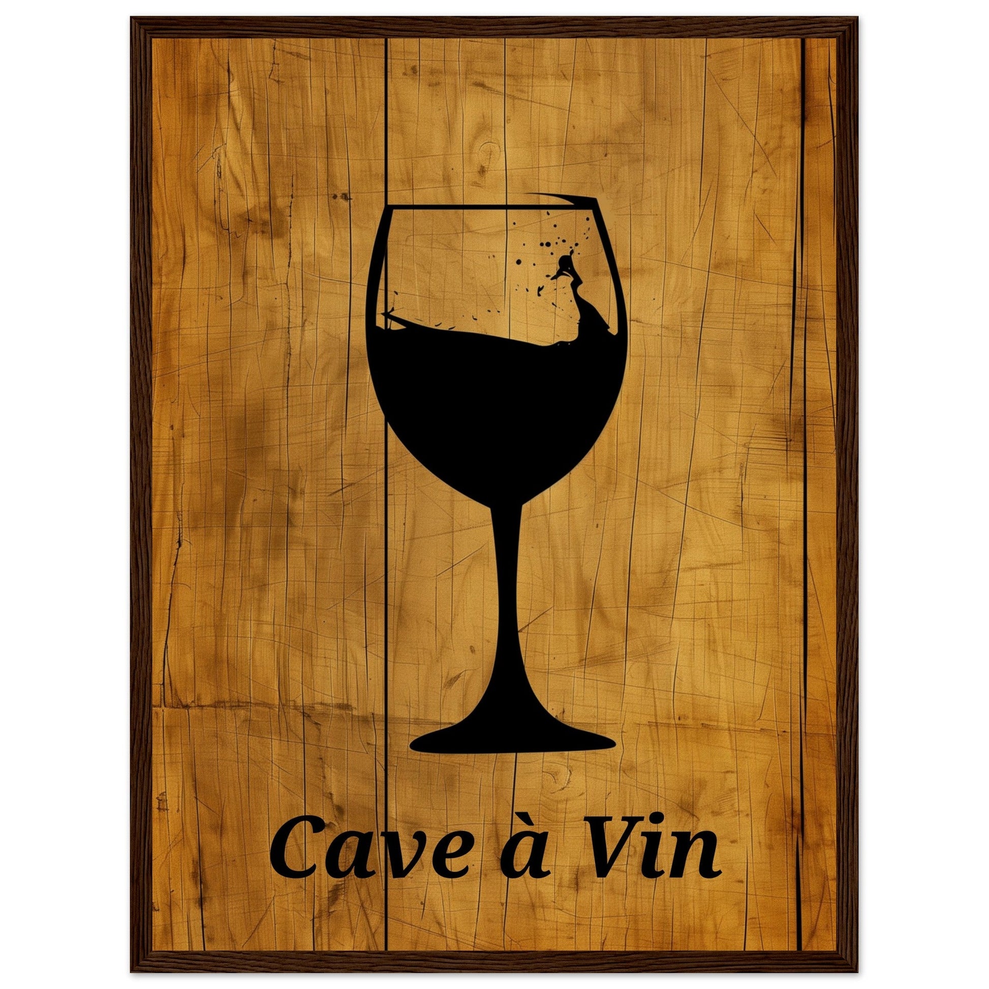 Poster pour Cave à Vin ( 45x60-cm-Bois-foncé)