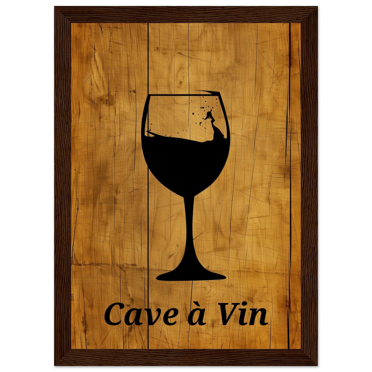 Poster pour Cave à Vin ( 21x29.7-cm-Bois-foncé)