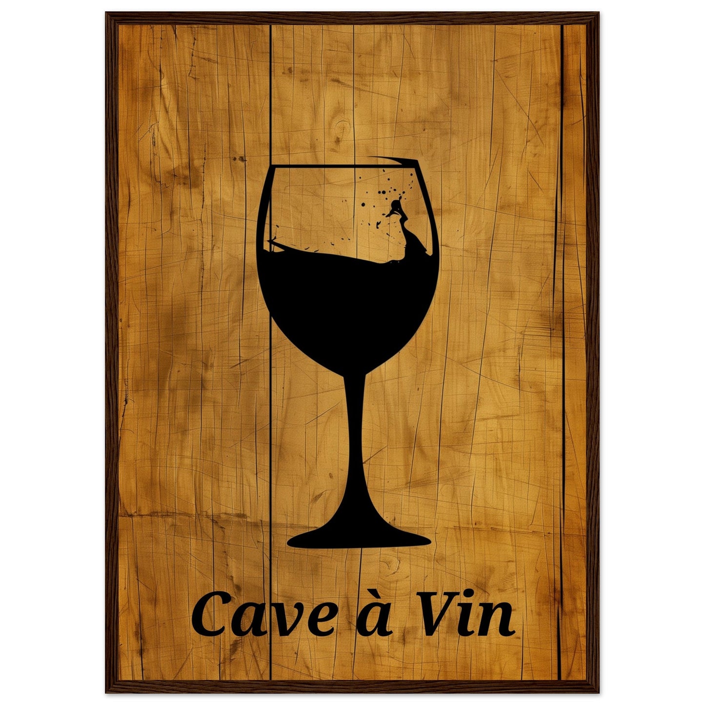 Poster pour Cave à Vin ( 50x70-cm-Bois-foncé)