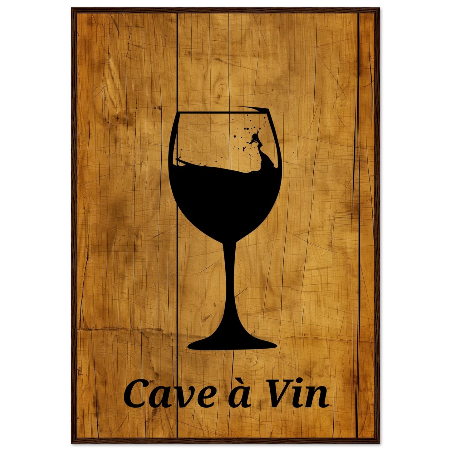 Poster pour Cave à Vin ( 70x100-cm-Bois-foncé)