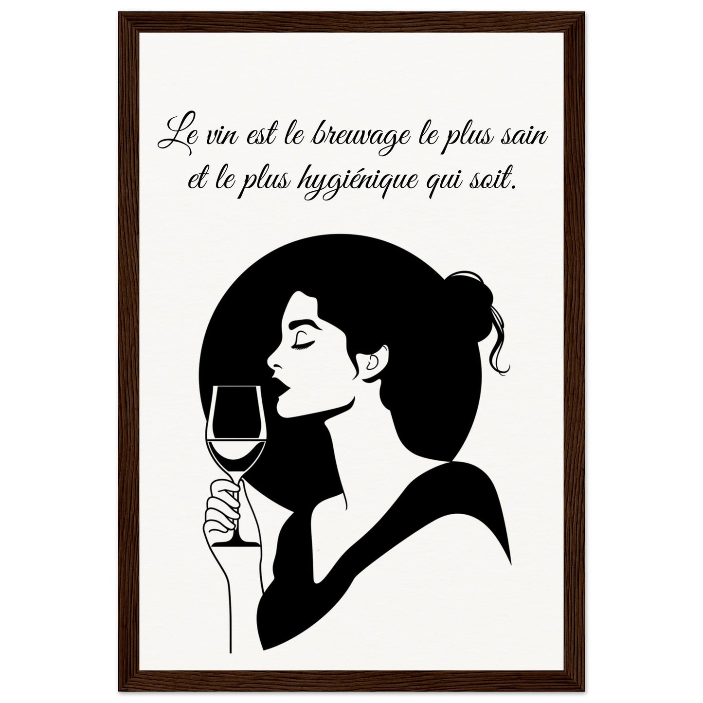 Poster sur le Vin ( 30x45-cm-Bois-foncé)