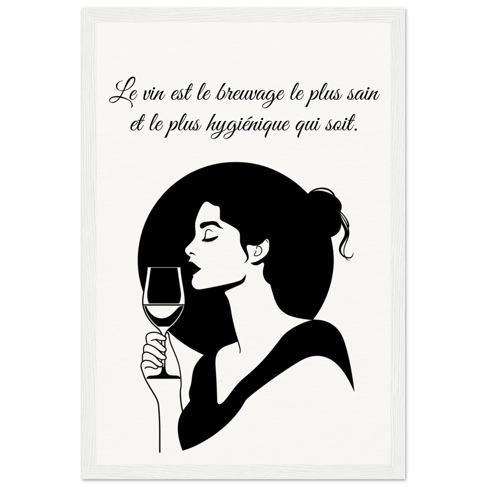 Poster sur le Vin ( 30x45-cm-Bois-blanc)