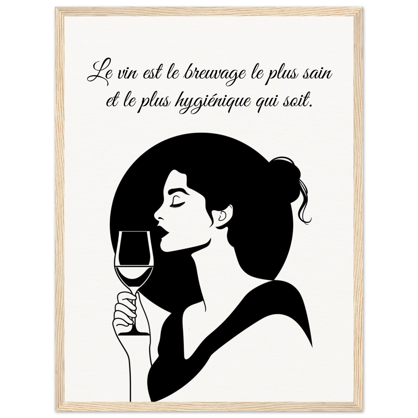 Poster sur le Vin ( 45x60-cm-Bois-clair)