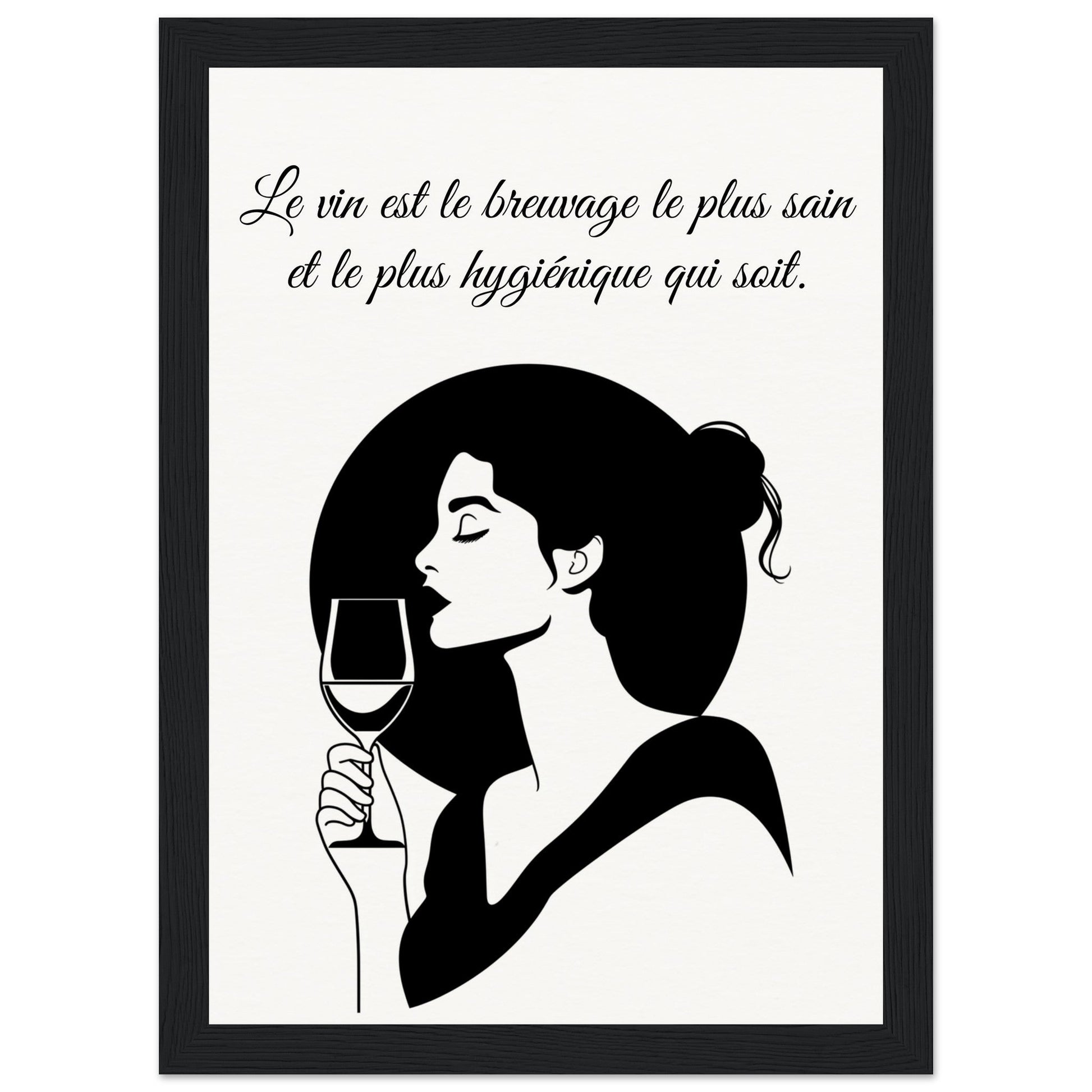 Poster sur le Vin ( 21x29.7-cm-Bois-noir)