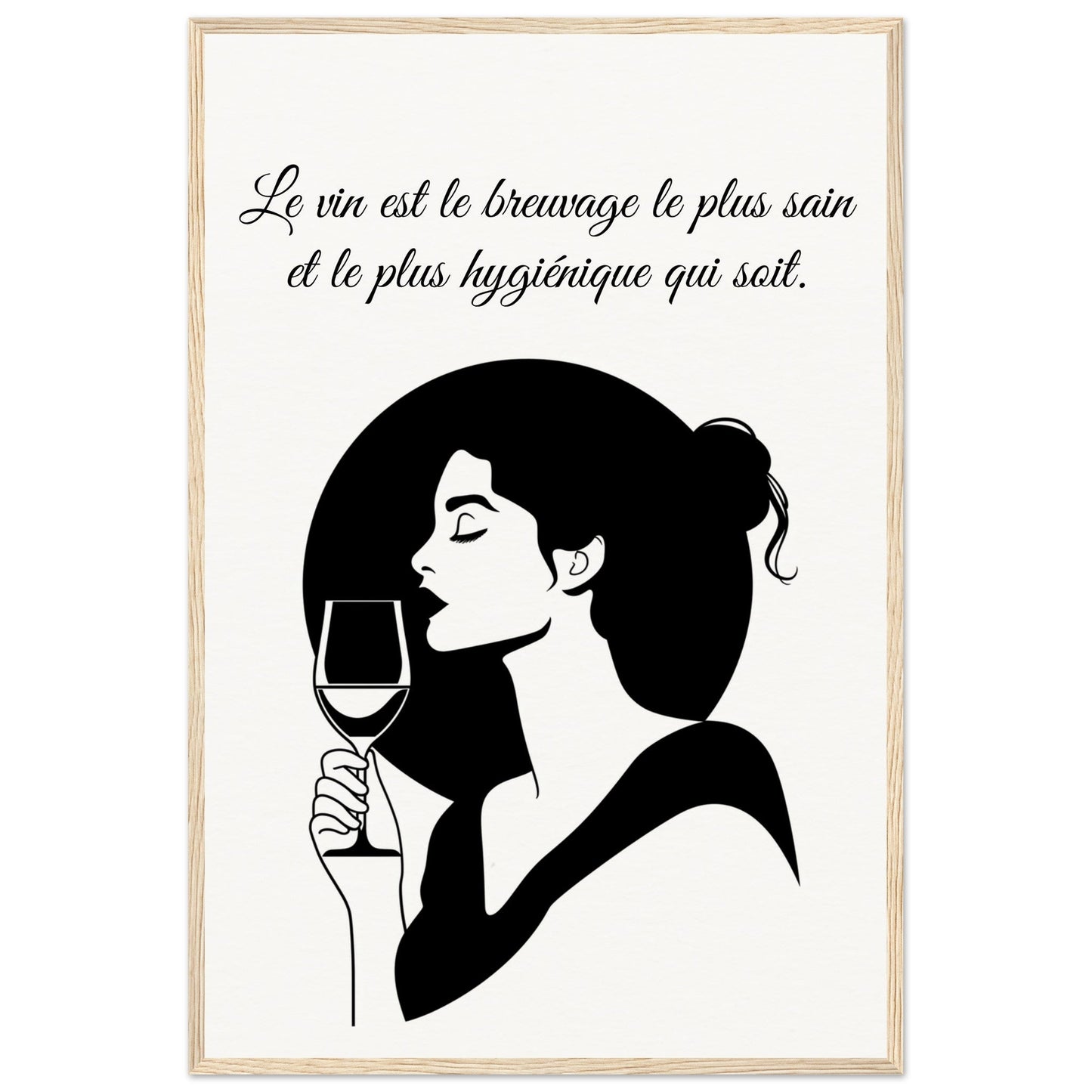 Poster sur le Vin ( 60x90-cm-Bois-clair)