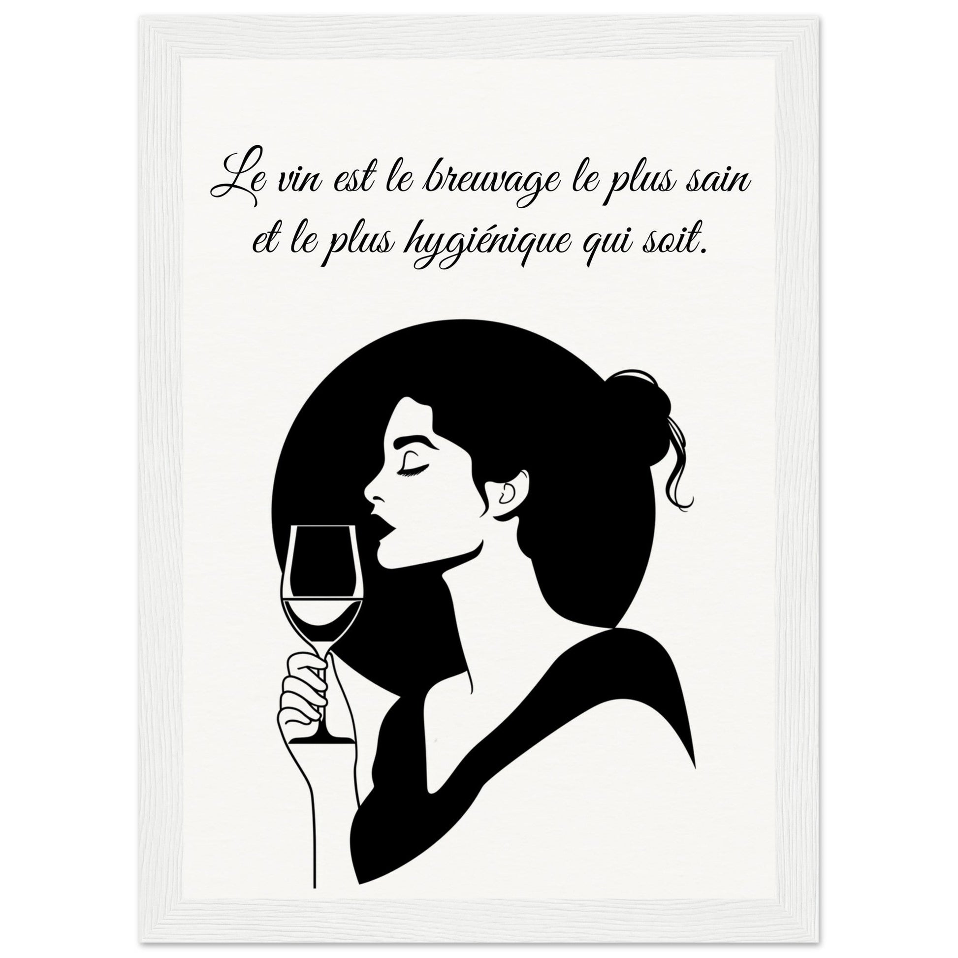 Poster sur le Vin ( 21x29.7-cm-Bois-blanc)