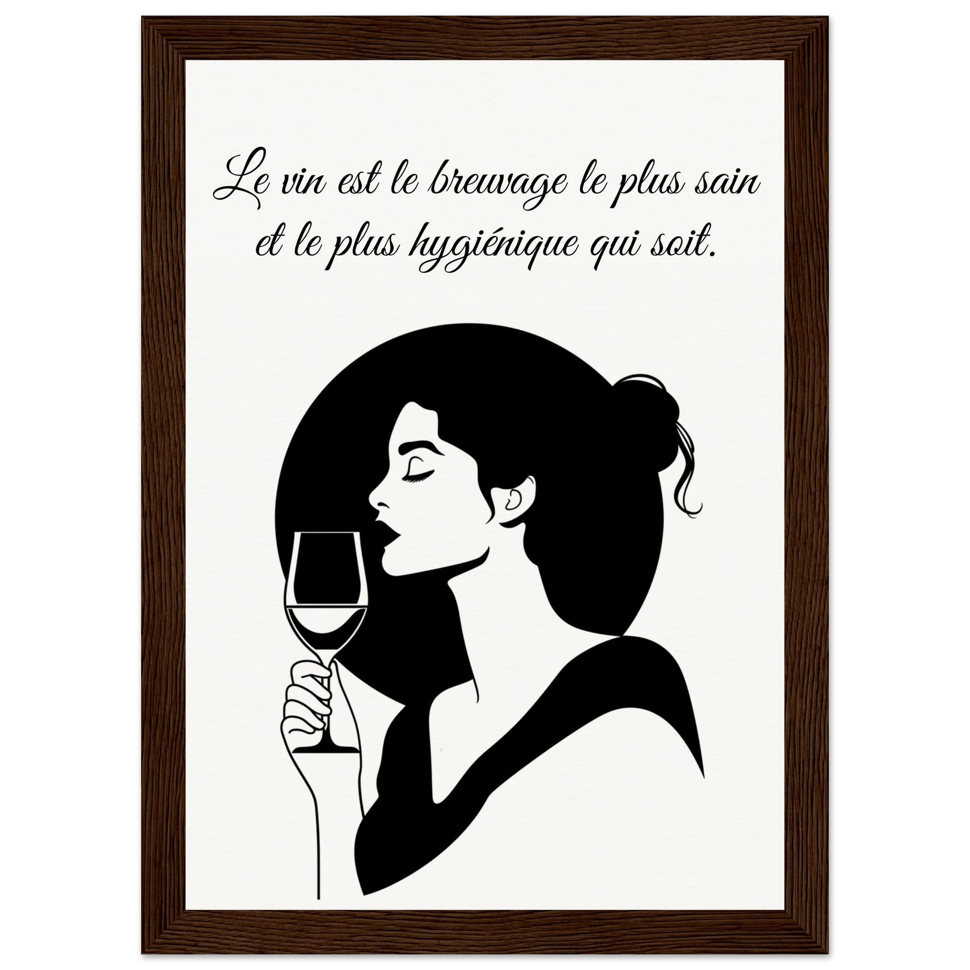 Poster sur le Vin ( 21x29.7-cm-Bois-foncé)