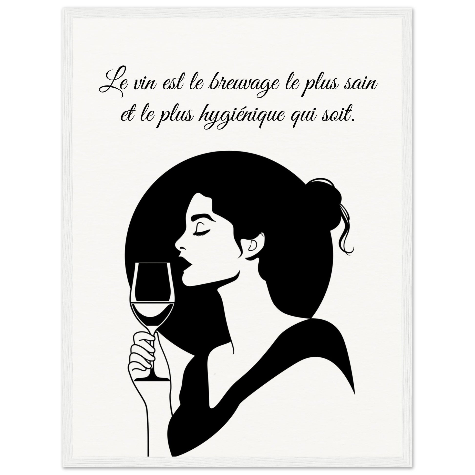 Poster sur le Vin ( 45x60-cm-Bois-blanc)