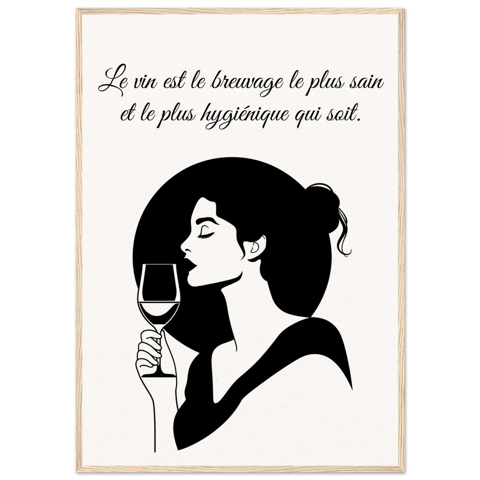 Poster sur le Vin ( 70x100-cm-Bois-clair)