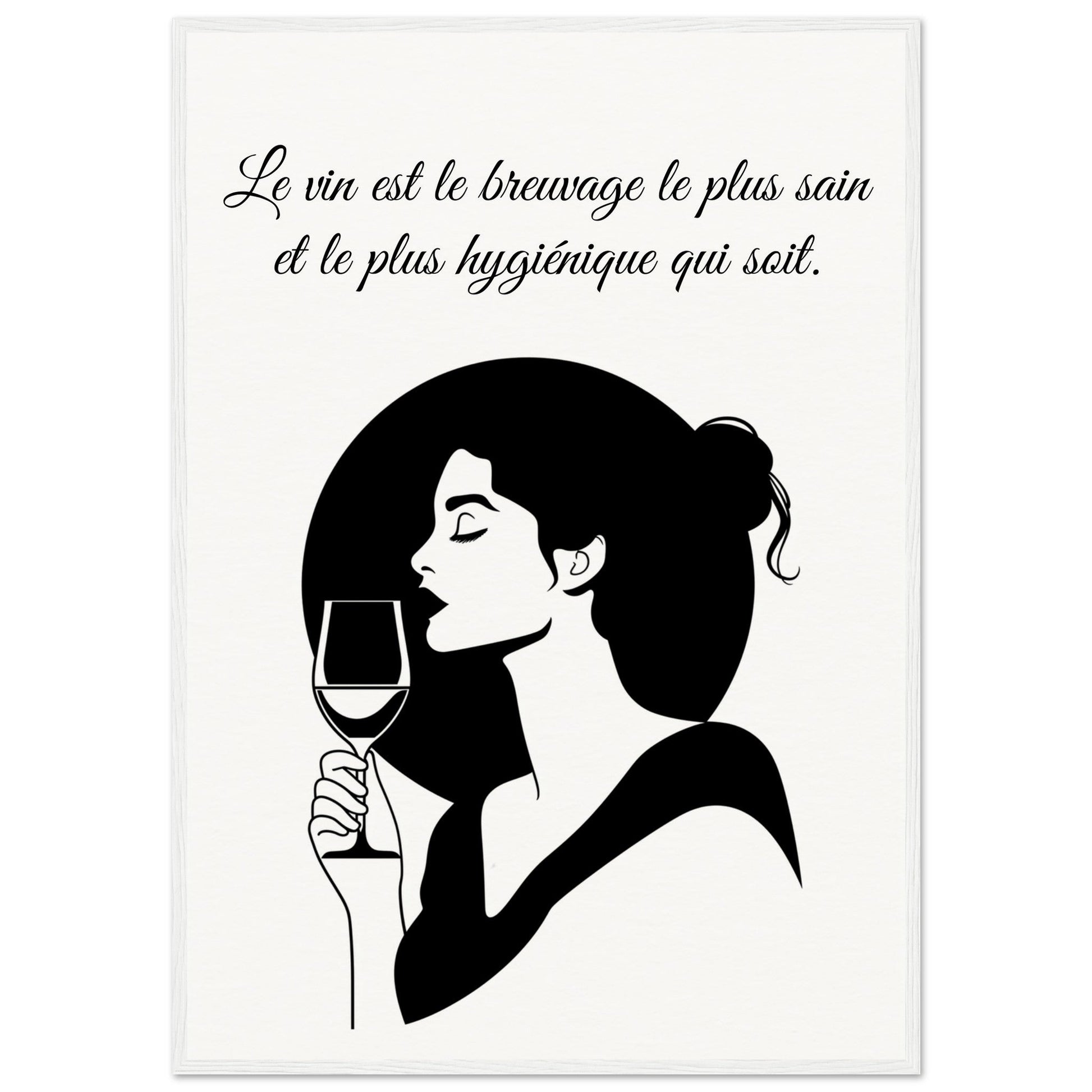 Poster sur le Vin ( 70x100-cm-Bois-blanc)