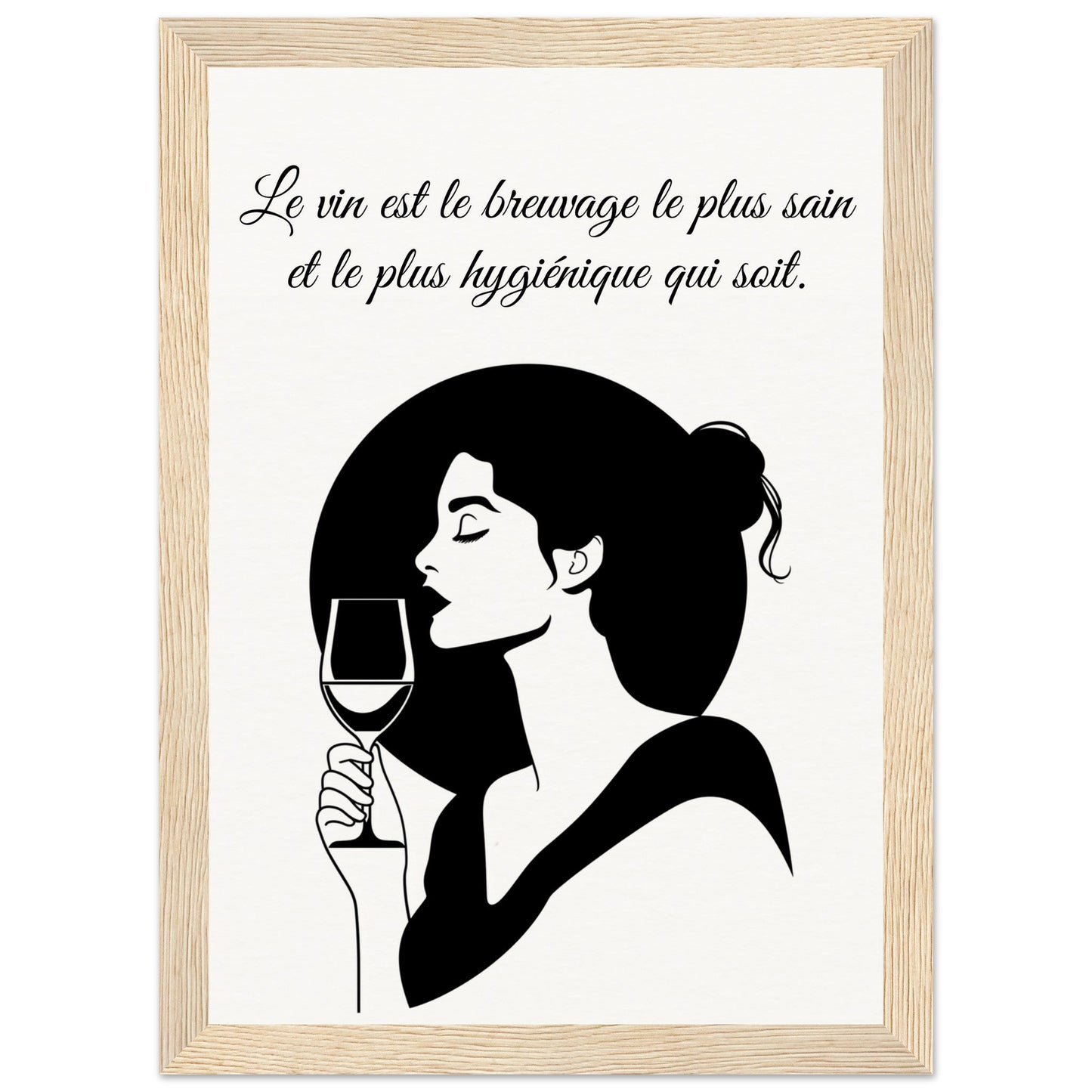 Poster sur le Vin ( 21x29.7-cm-Bois-clair)