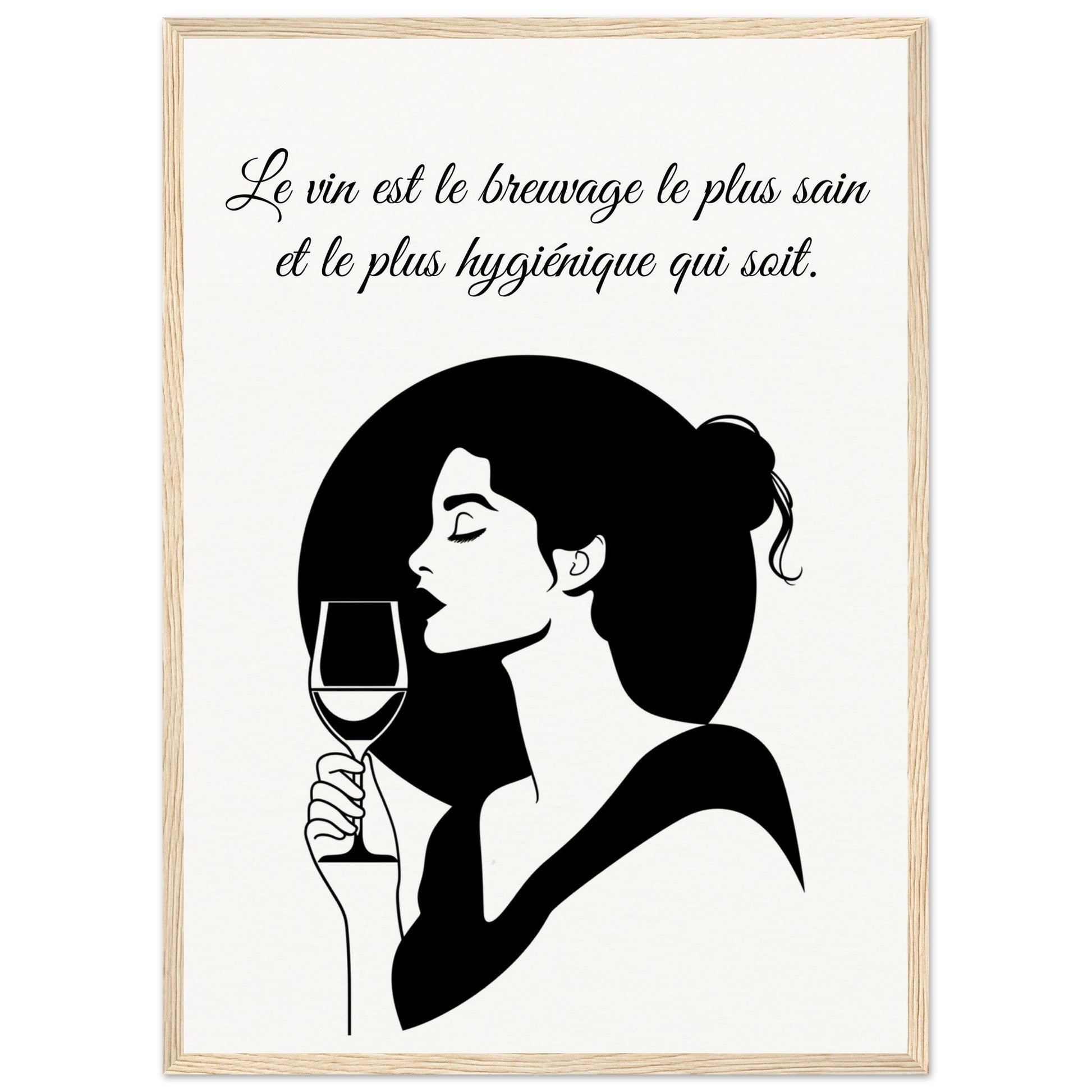 Poster sur le Vin ( 50x70-cm-Bois-clair)