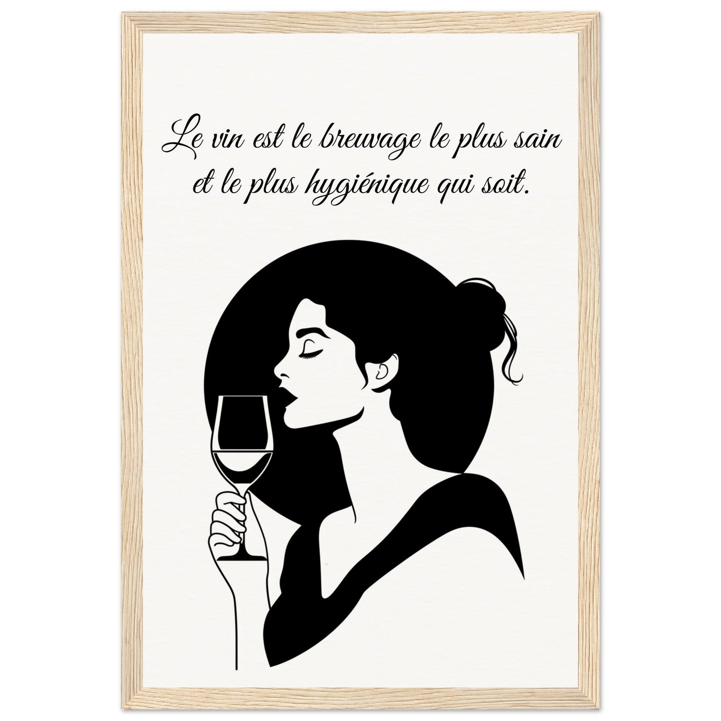 Poster sur le Vin ( 30x45-cm-Bois-clair)