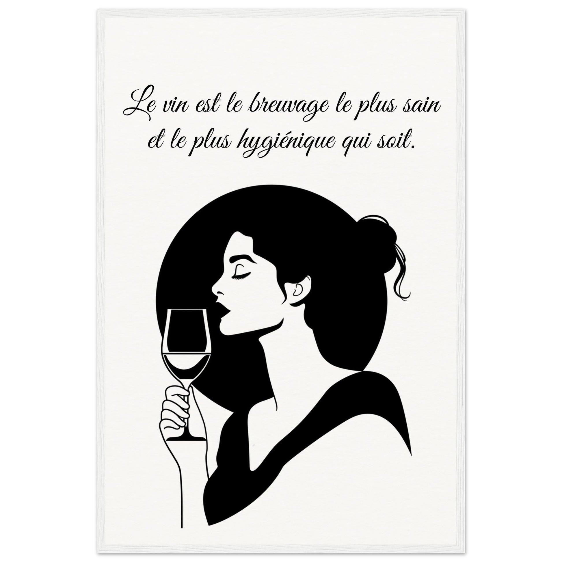 Poster sur le Vin ( 60x90-cm-Bois-blanc)