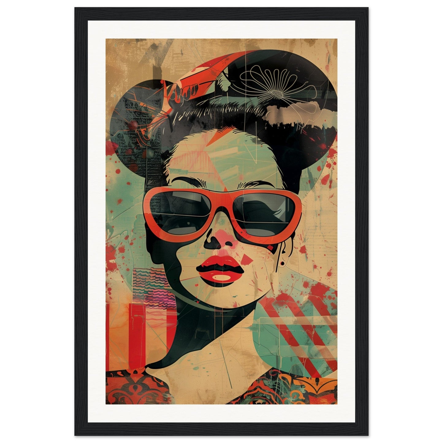 Retro Poster Art ( 30x45-cm-Bois-noir)