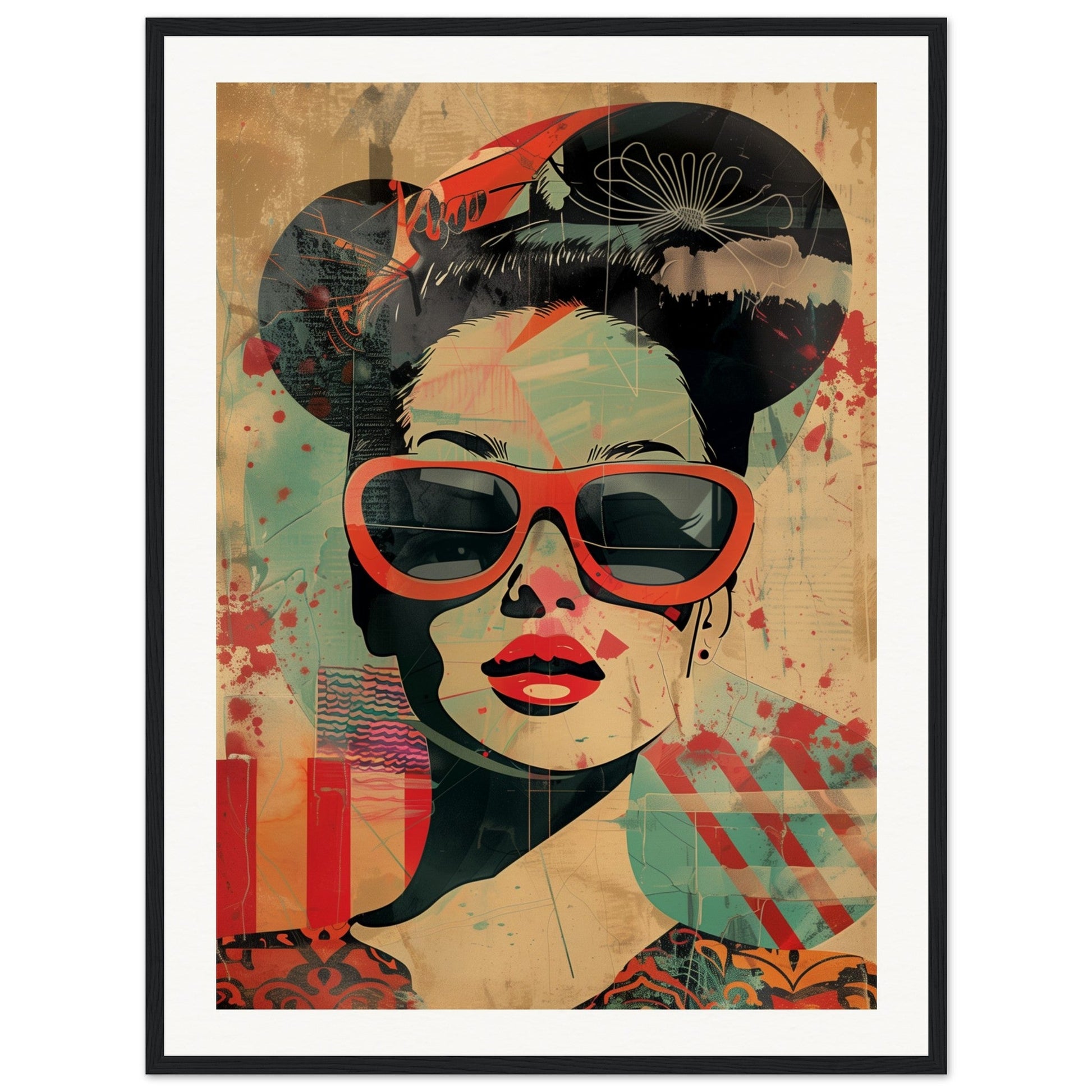 Retro Poster Art ( 60x80-cm-Bois-noir)