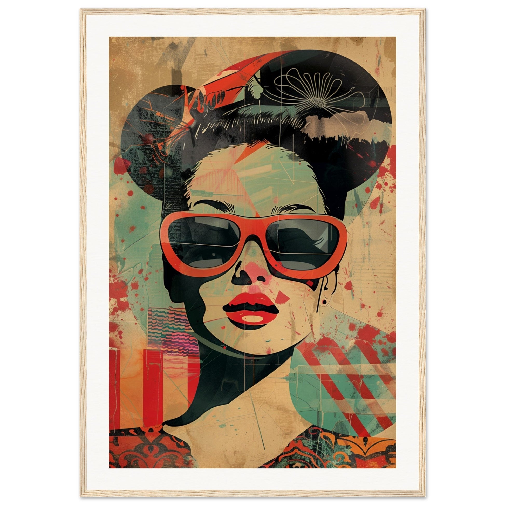 Retro Poster Art ( 70x100-cm-Bois-clair)