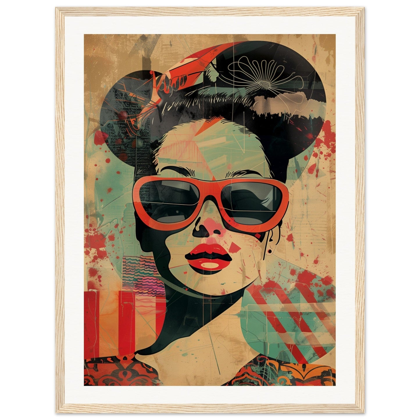 Retro Poster Art ( 45x60-cm-Bois-clair)