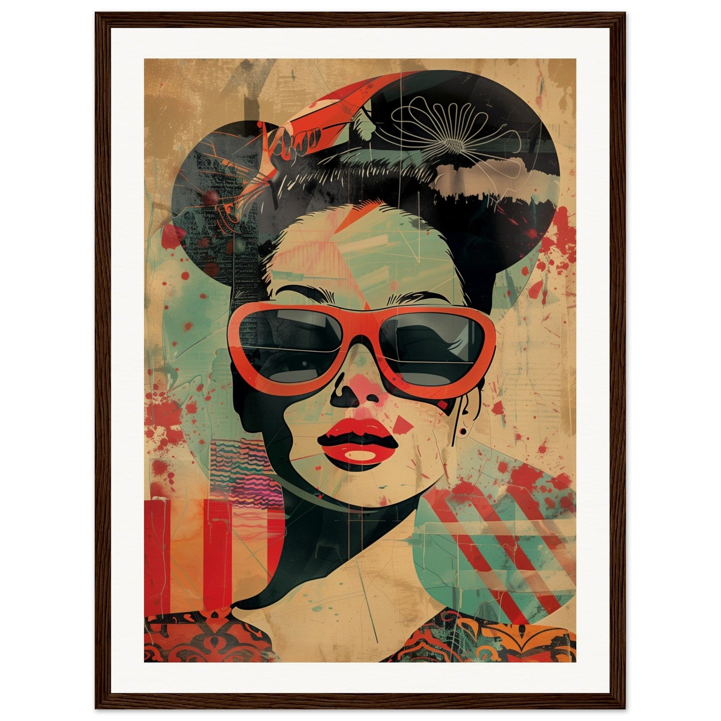 Retro Poster Art ( 45x60-cm-Bois-foncé)