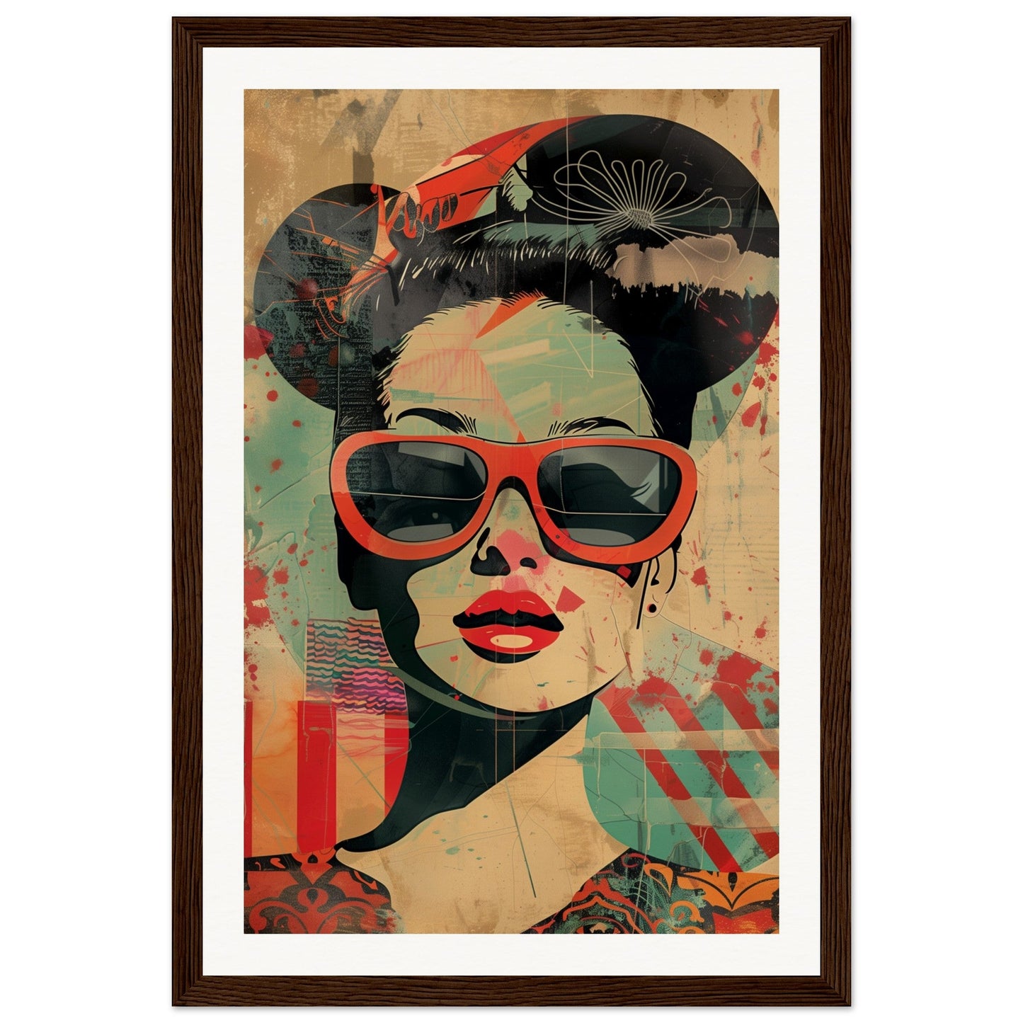 Retro Poster Art ( 30x45-cm-Bois-foncé)