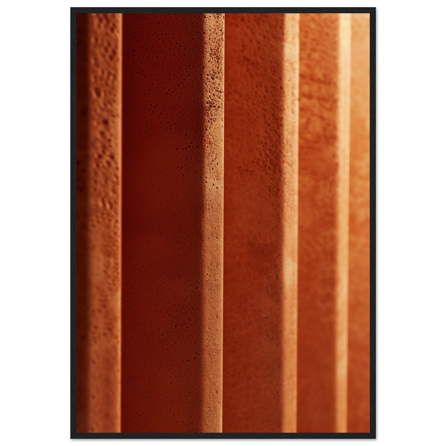 Tableau Affiche Couleur Terracotta ( 70x100-cm-Bois-noir)