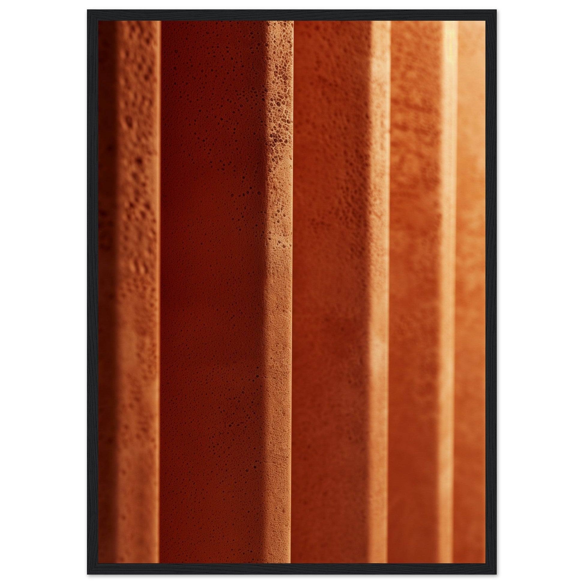 Tableau Affiche Couleur Terracotta ( 50x70-cm-Bois-noir)