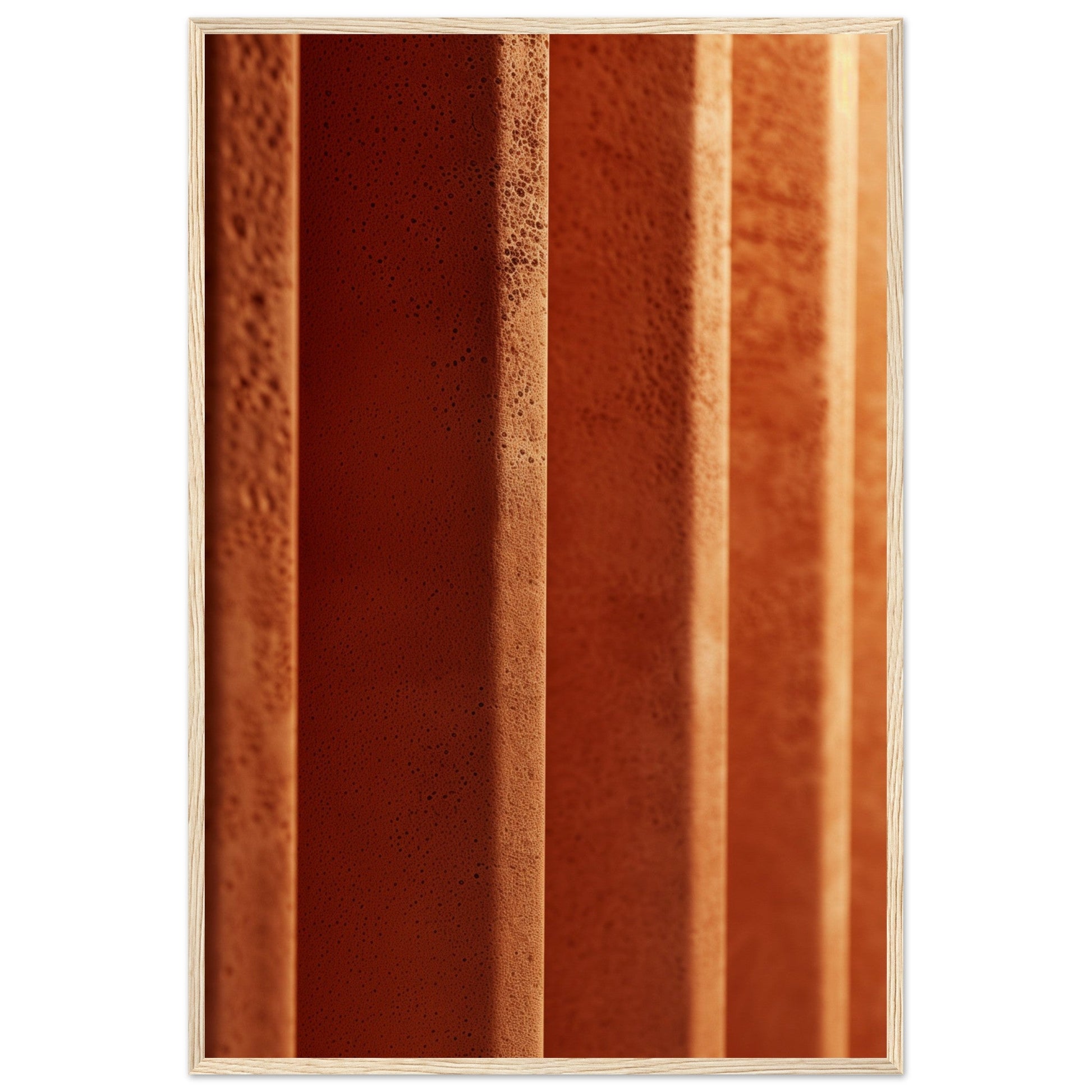 Tableau Affiche Couleur Terracotta ( 60x90-cm-Bois-clair)