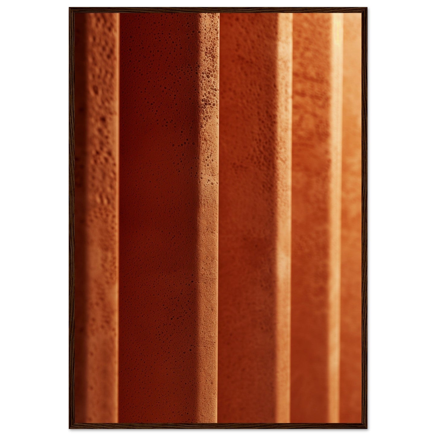 Tableau Affiche Couleur Terracotta ( 70x100-cm-Bois-foncé)