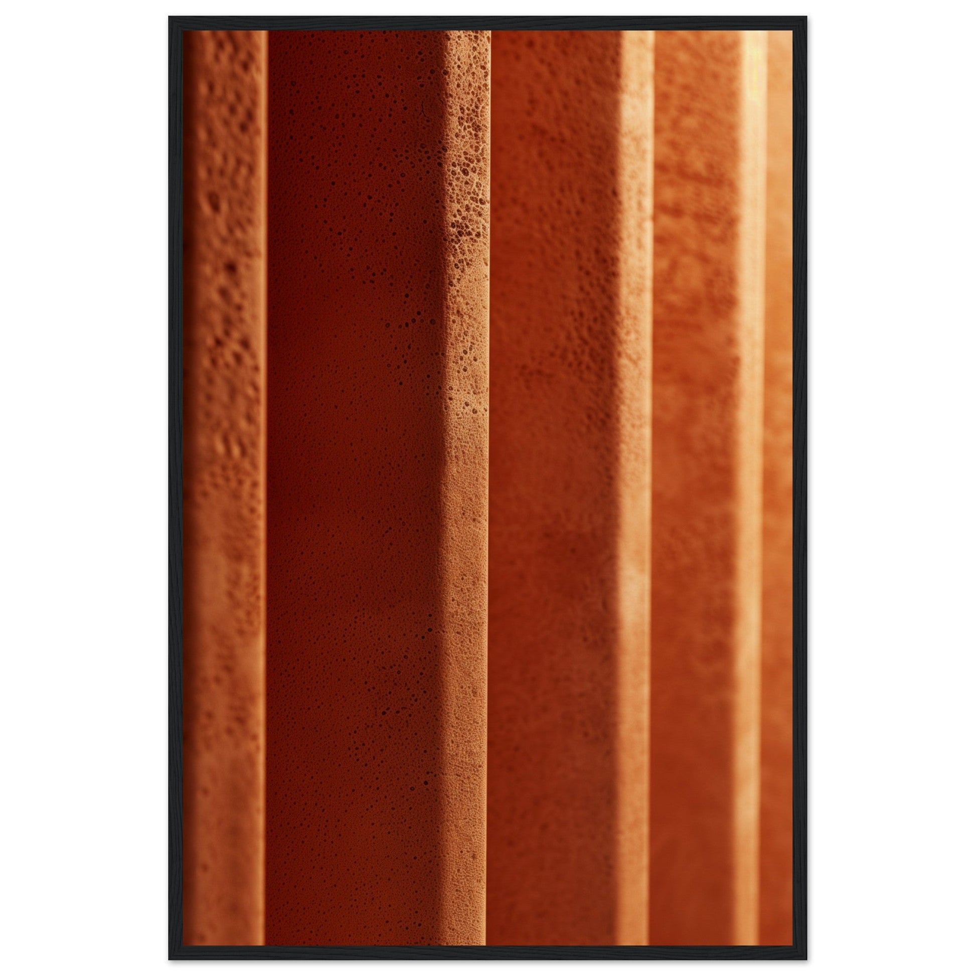 Tableau Affiche Couleur Terracotta ( 60x90-cm-Bois-noir)