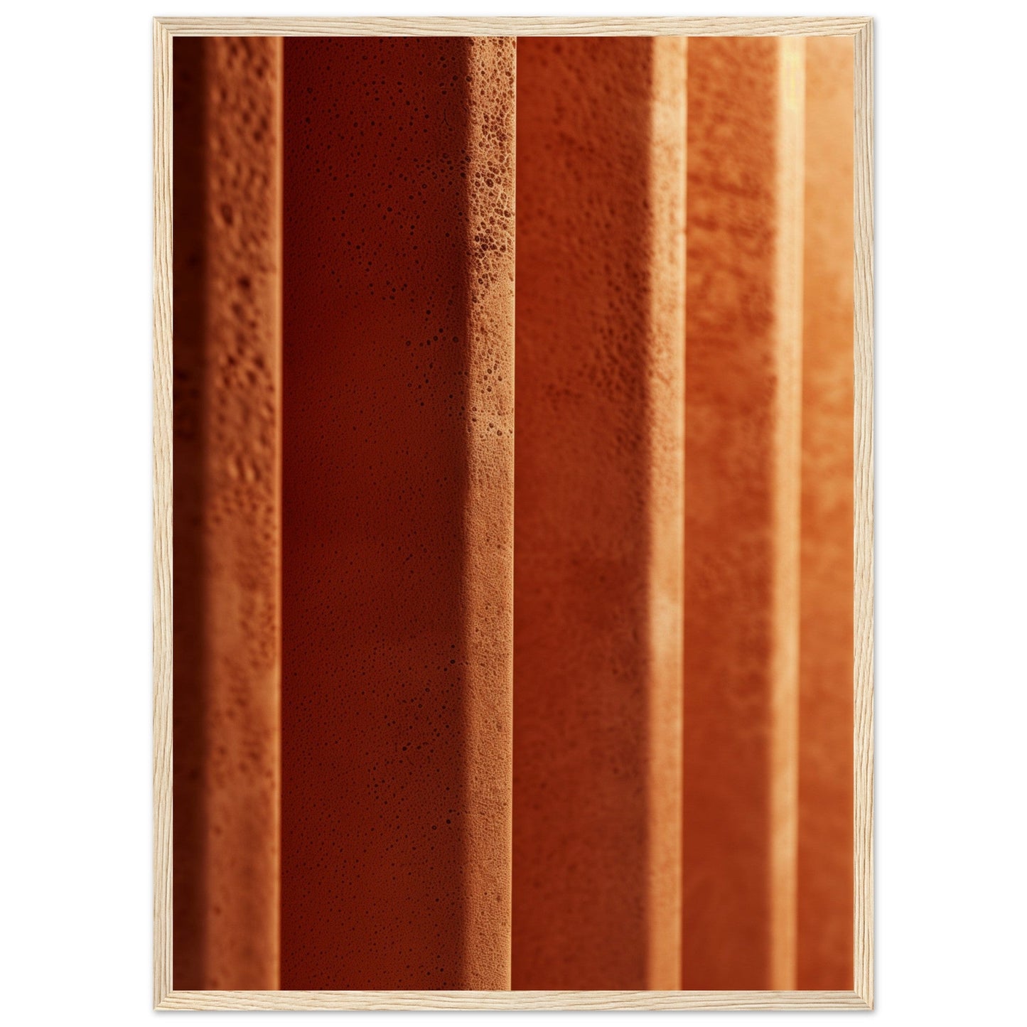 Tableau Affiche Couleur Terracotta ( 50x70-cm-Bois-clair)