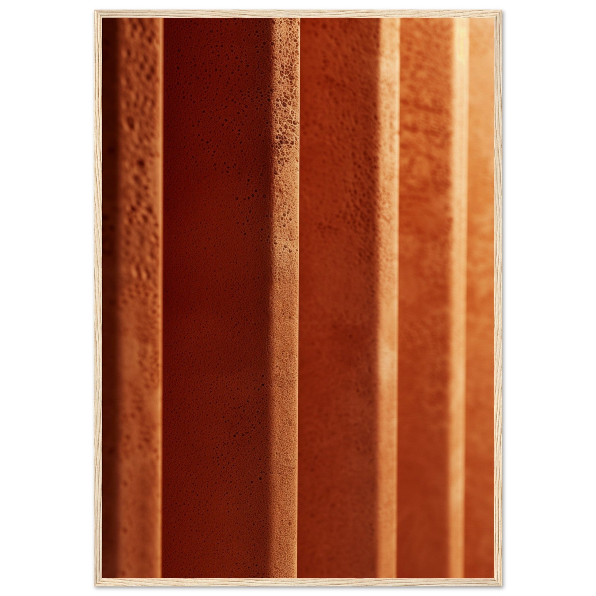 Tableau Affiche Couleur Terracotta ( 70x100-cm-Bois-clair)