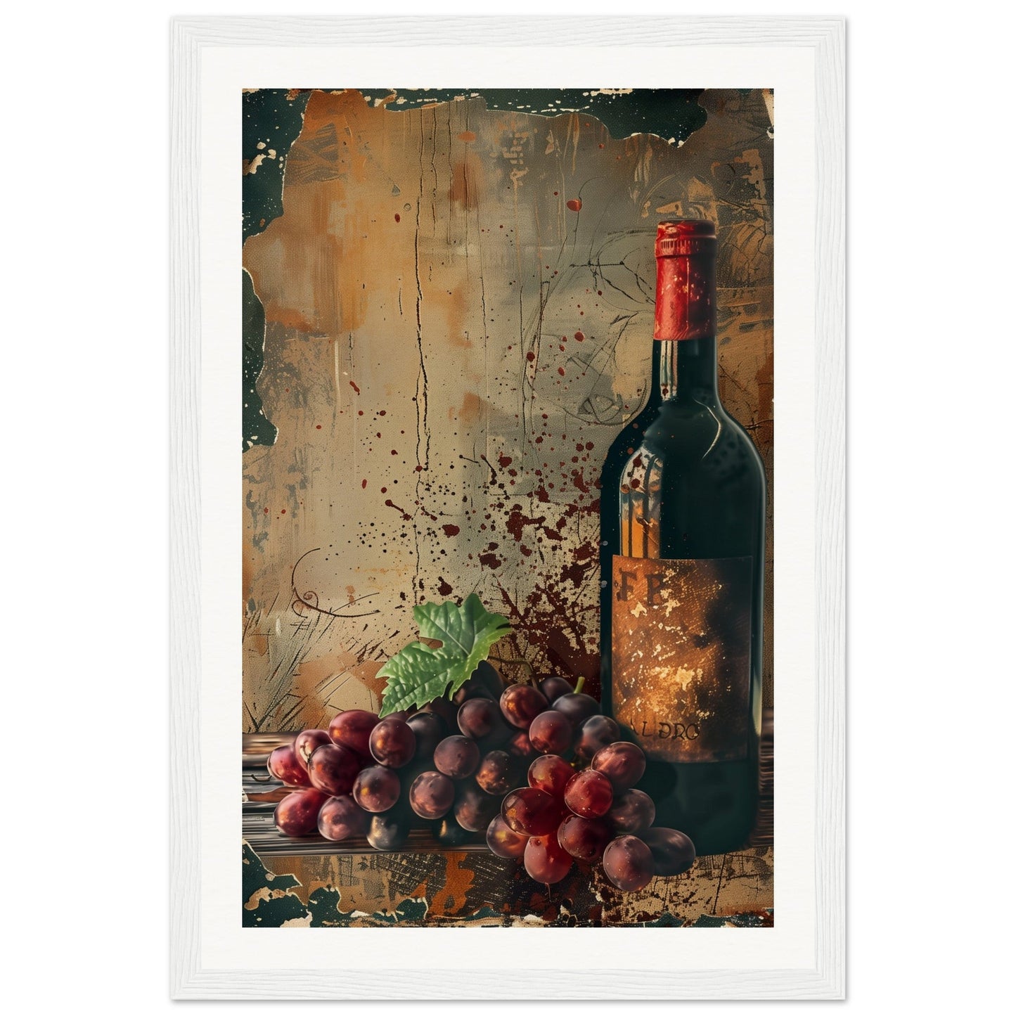 Vieille Affiche de Vin ( 30x45-cm-Bois-blanc)