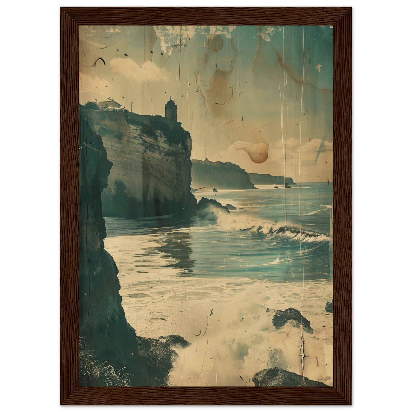 Vieux Poster Biarritz ( 21x29.7-cm-Bois-foncé)