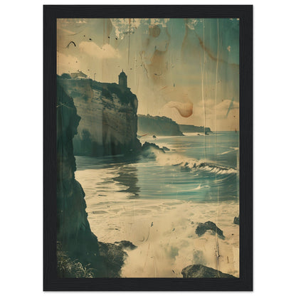 Vieux Poster Biarritz ( 21x29.7-cm-Bois-noir)